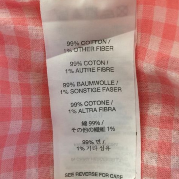 J CREW pink peach gingham shirt size 4 small - Picture 2 of 6